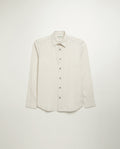 Organic cotton shirt in natural white, front view, midweight