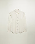 Organic cotton shirt in natural white, front view, lightweight