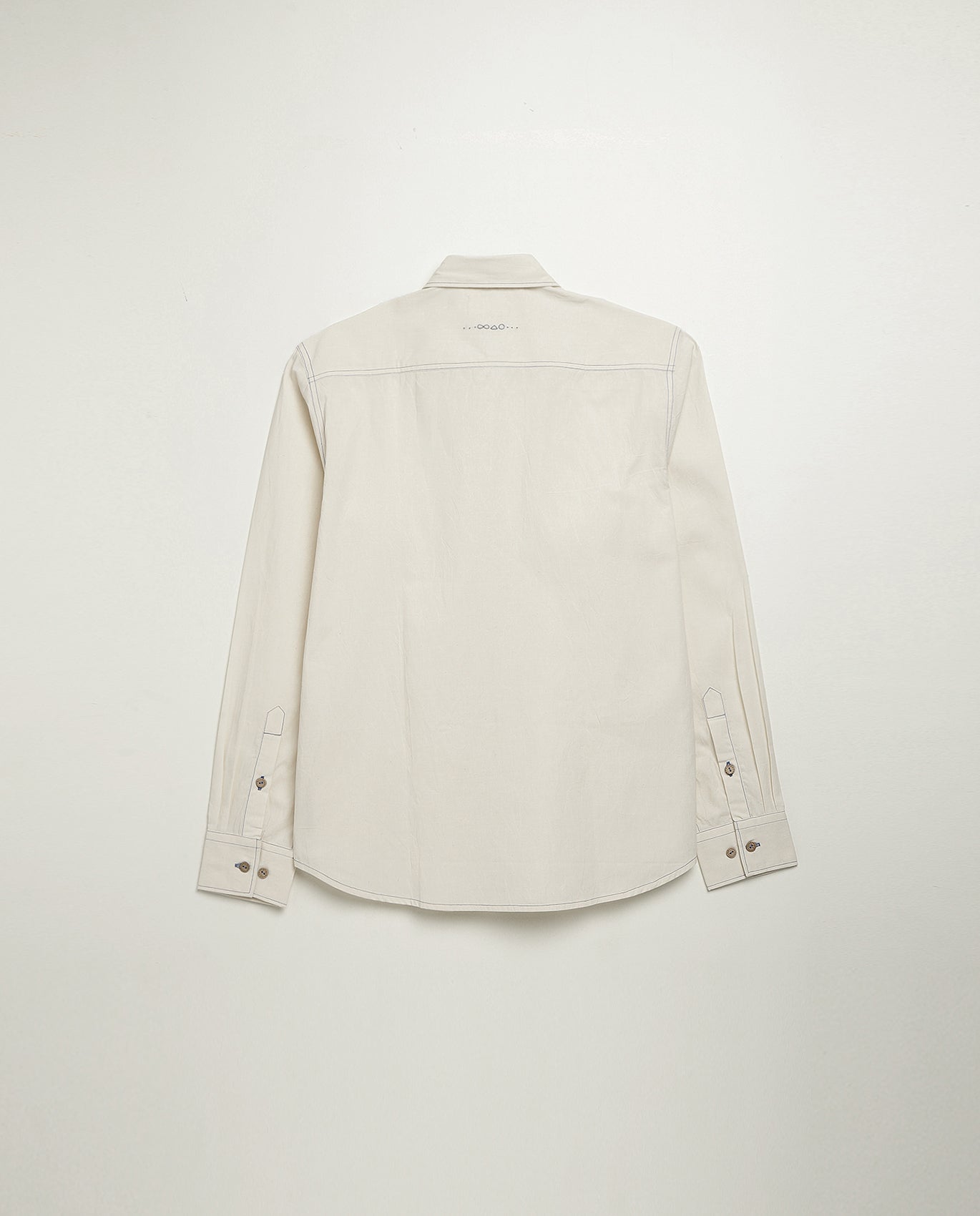 Organic cotton shirt in natural white, back view, midweight