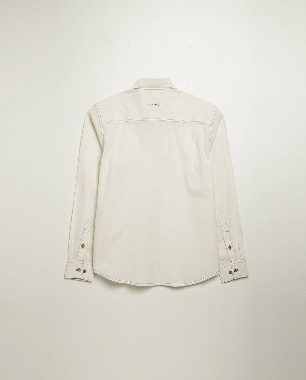 Organic cotton shirt in natural white, back view, lightweight